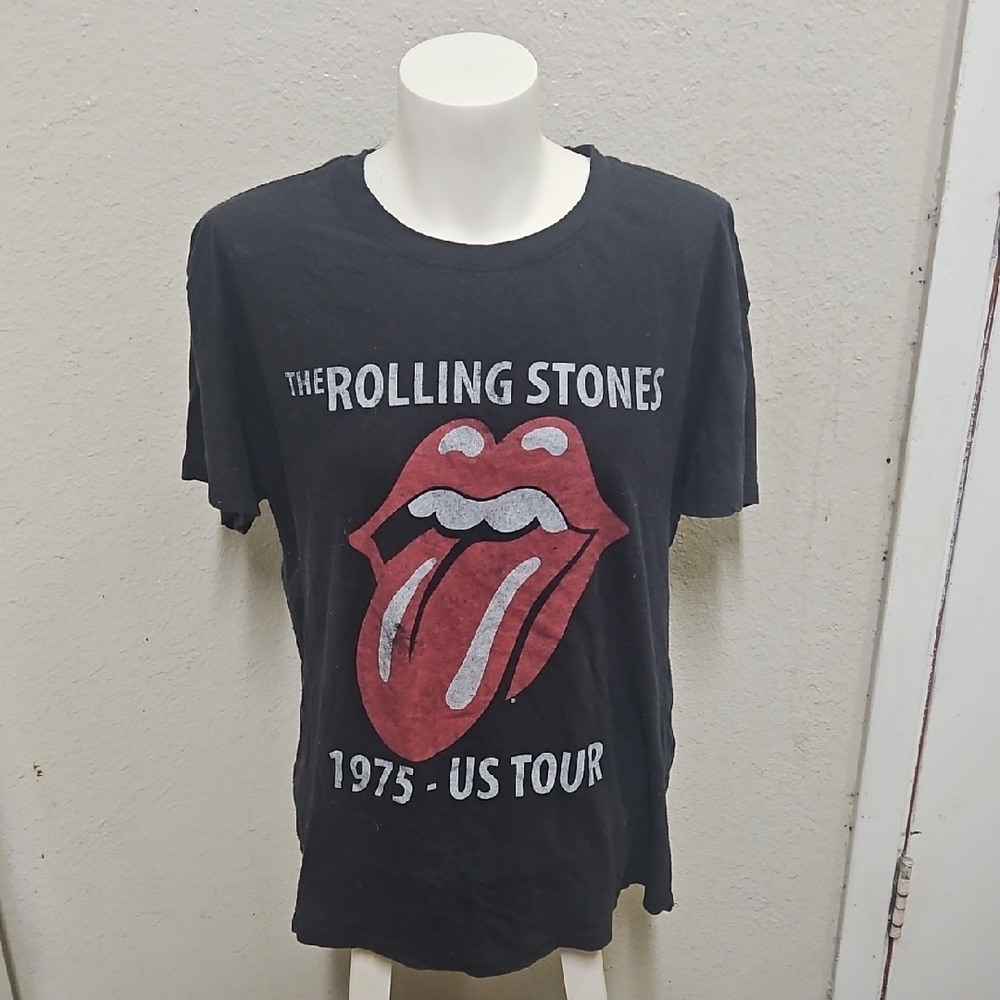 Rolling Stones 1975 US Tour Black T-Shirt